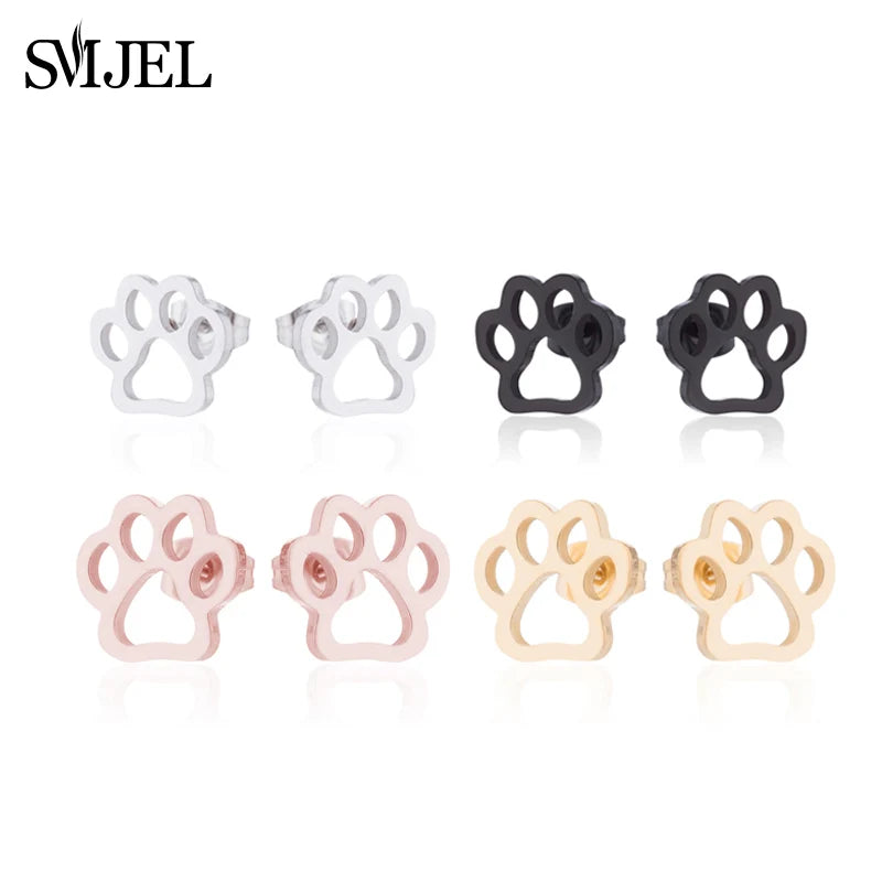 Paw Print Stud Earrings