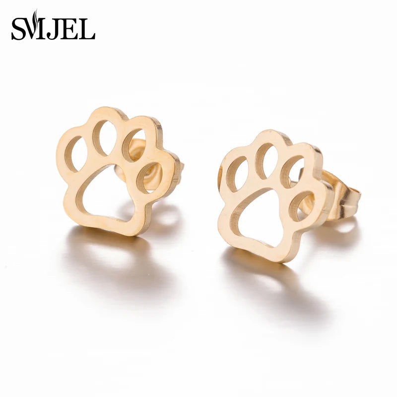 Paw Print Stud Earrings