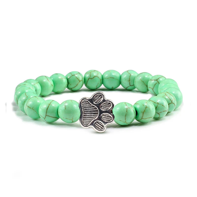 Cat Paw Lava Stone Bead Bracelet