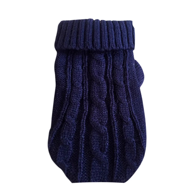 Cable Knit Jumper for Small Dogs and Cats - Navy Blue / XS (0.5 to 1 kg)
