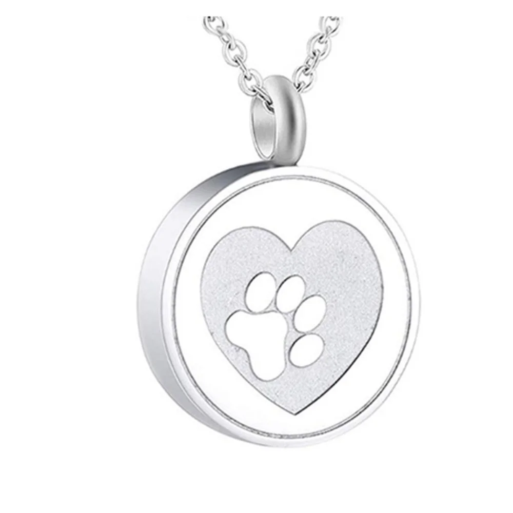 Paw Print Heart Keepsake Locket Necklace