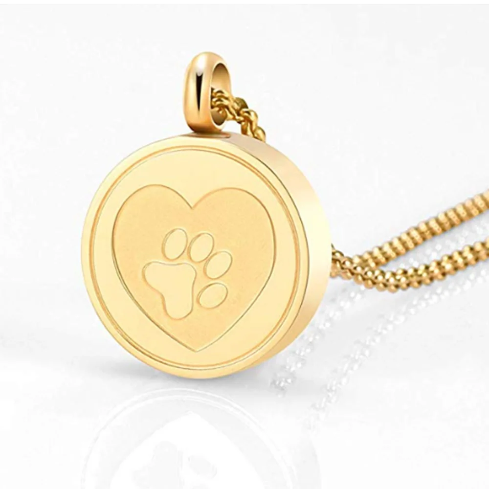 Paw Print Heart Keepsake Locket Necklace