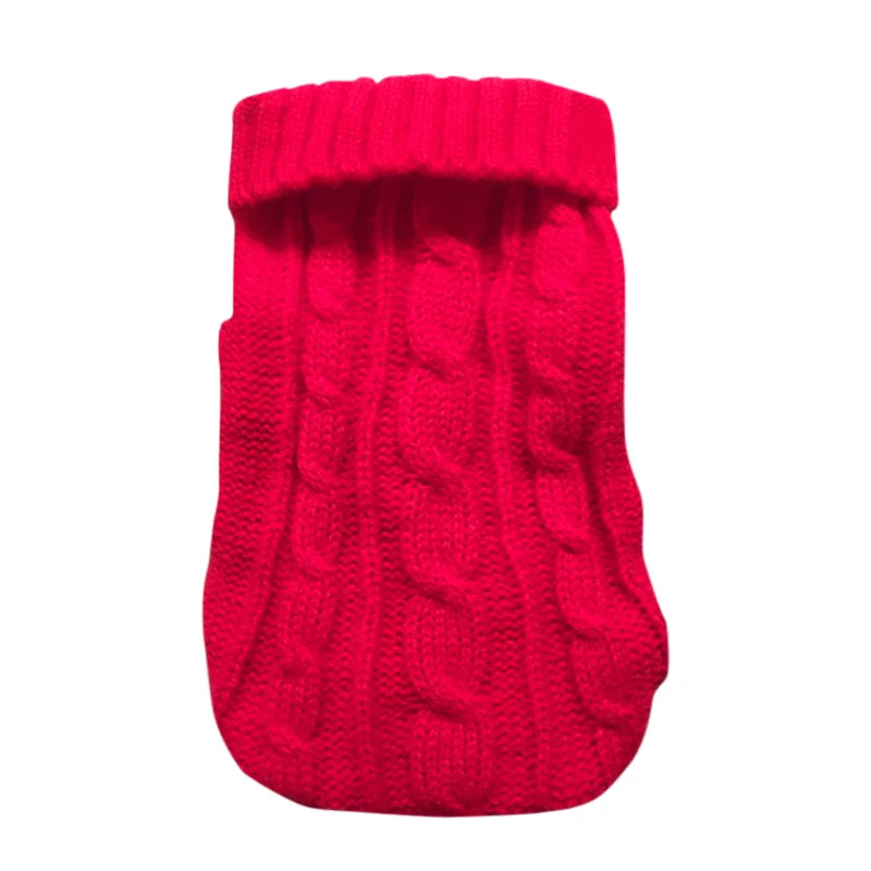 Cable Knit Jumper for Small Dogs and Cats - Red / XS (0.5 to 1 kg)
