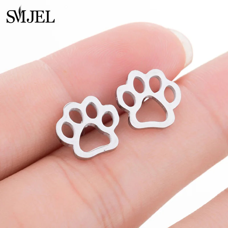 Paw Print Stud Earrings