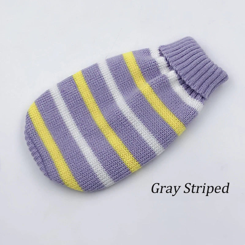Christmas and Winter Jumper for Small Dogs and Cats - Purple Stripe / S