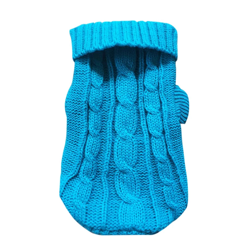 Cable Knit Jumper for Small Dogs and Cats - Lake Blue / XS (0.5 to 1 kg)
