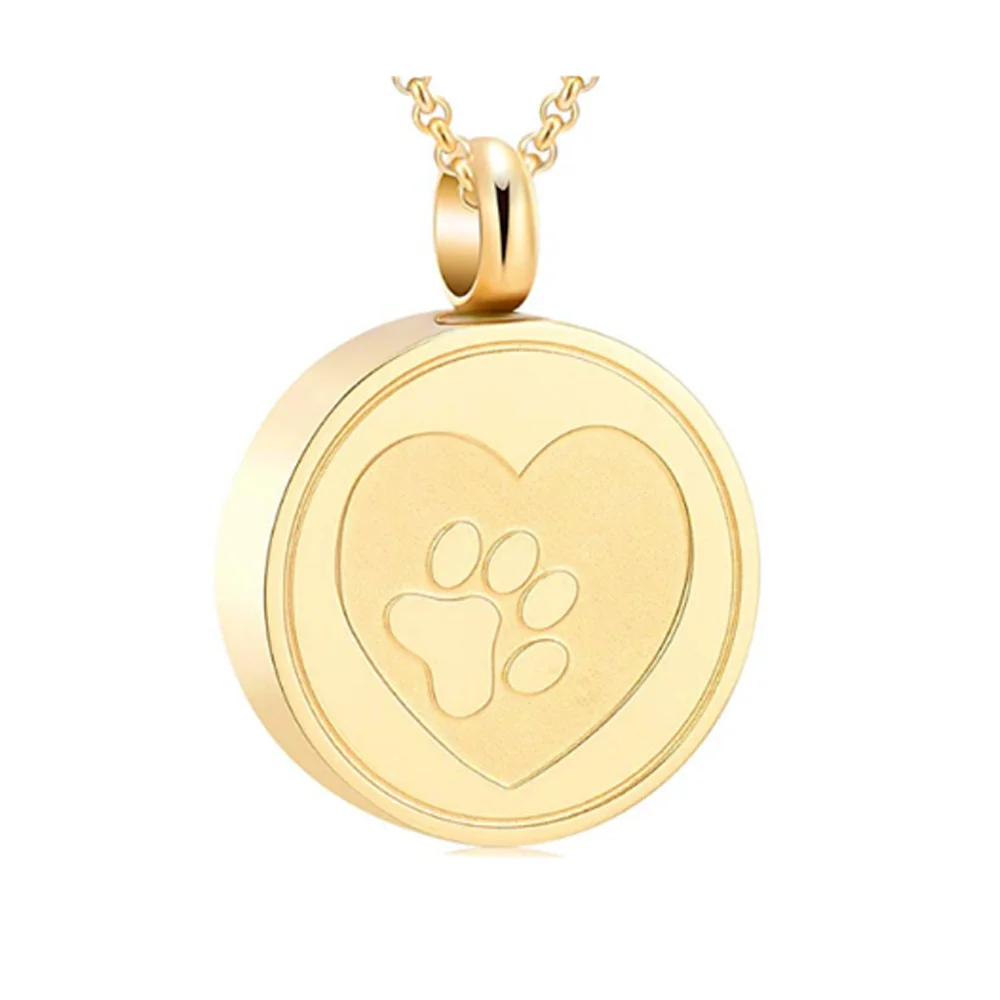Paw Print Heart Keepsake Locket Necklace
