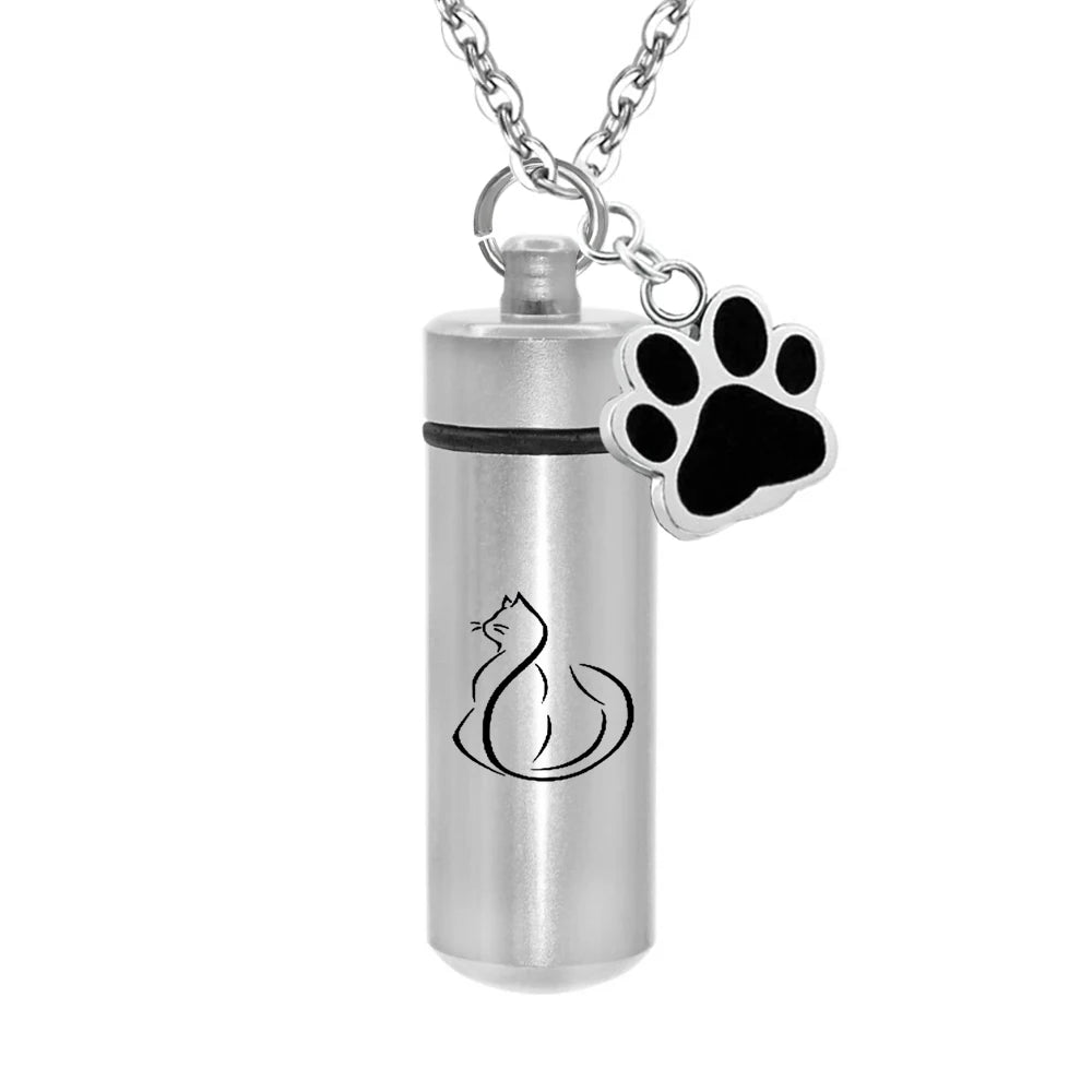 Paw Cylinder Keepsake Pendant