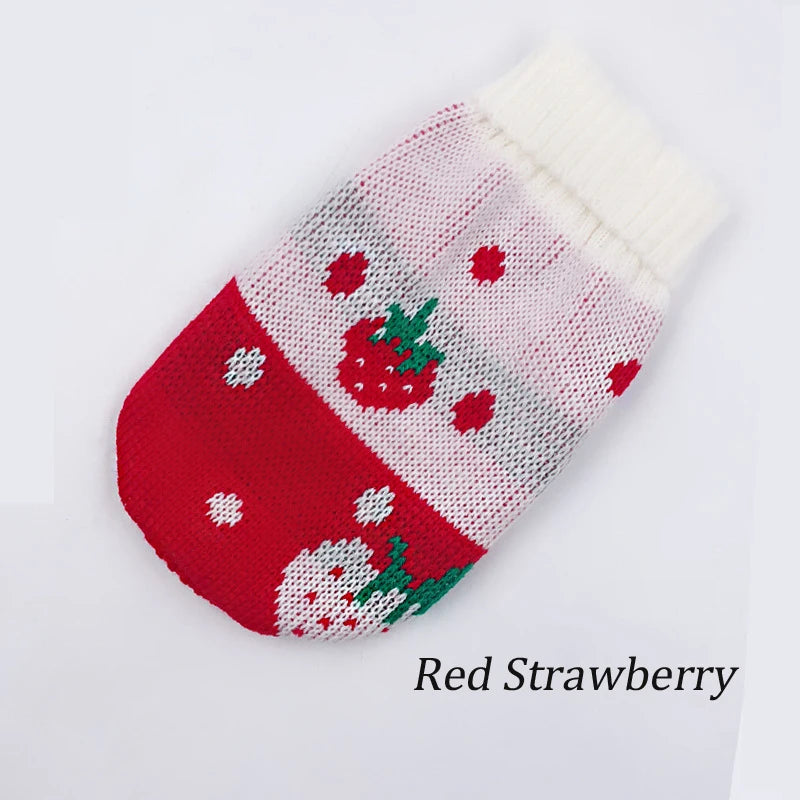 Christmas and Winter Jumper for Small Dogs and Cats - Strawberry / XL