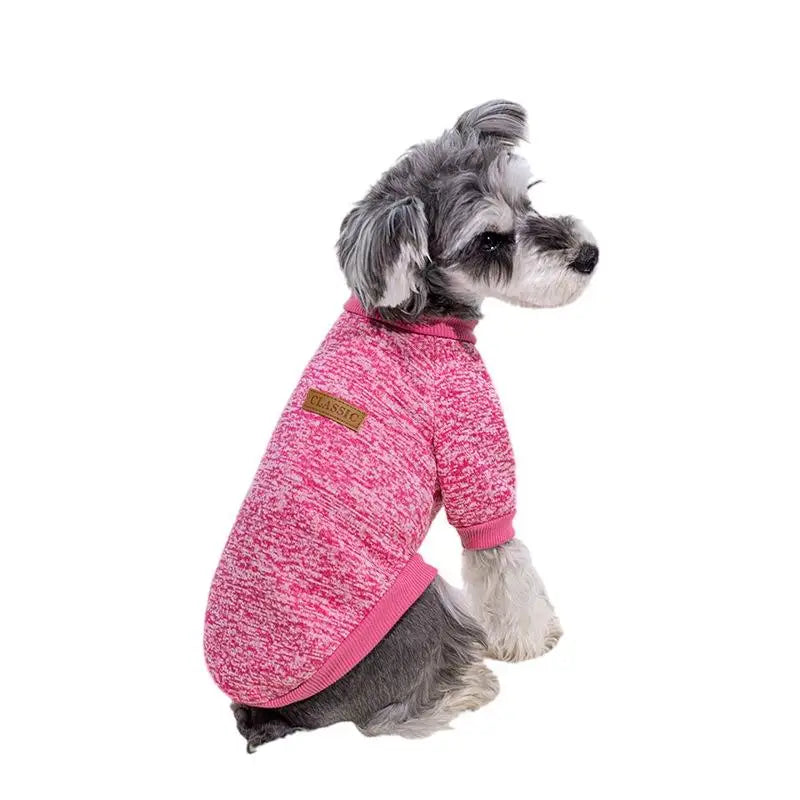 Warm Sweatshirt Jacket for Small Dogs - Rose Red / XS
