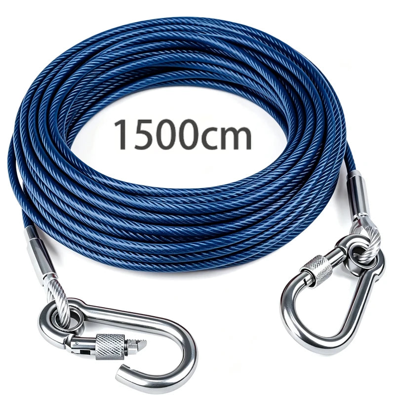 Heavy-Duty Steel Dog Tie-Out Cable - Blue 1500 cm