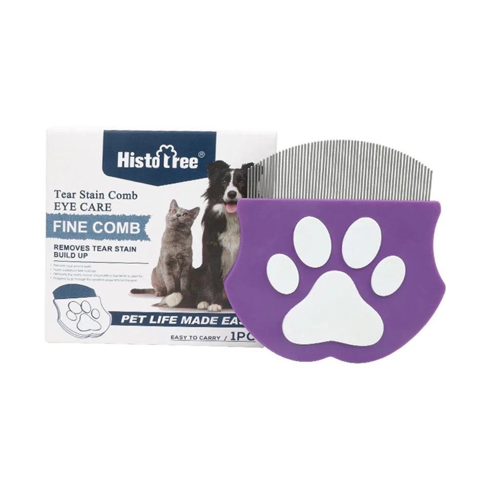 Mini Paw Face and Flea Comb - Purple