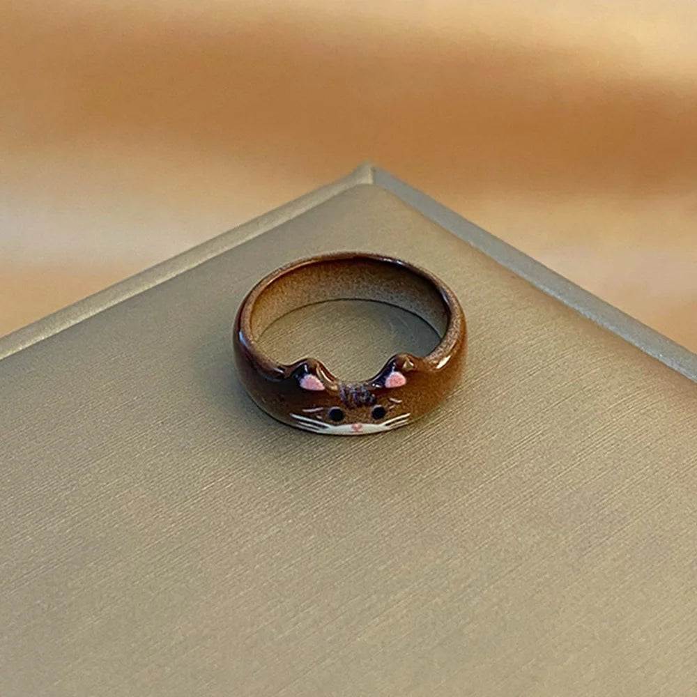 Enamel Cat Ring