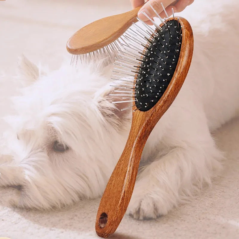 Wooden Pin Brush for Dogs and Cats