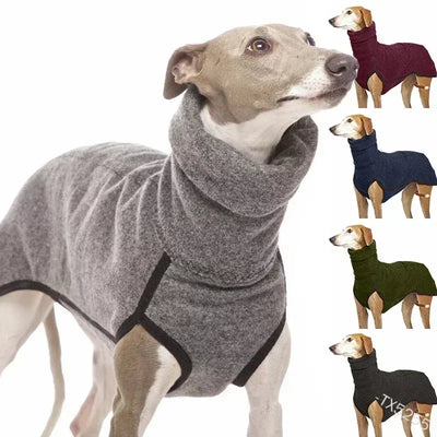 High-Neck Fleece Coat for Sighthounds