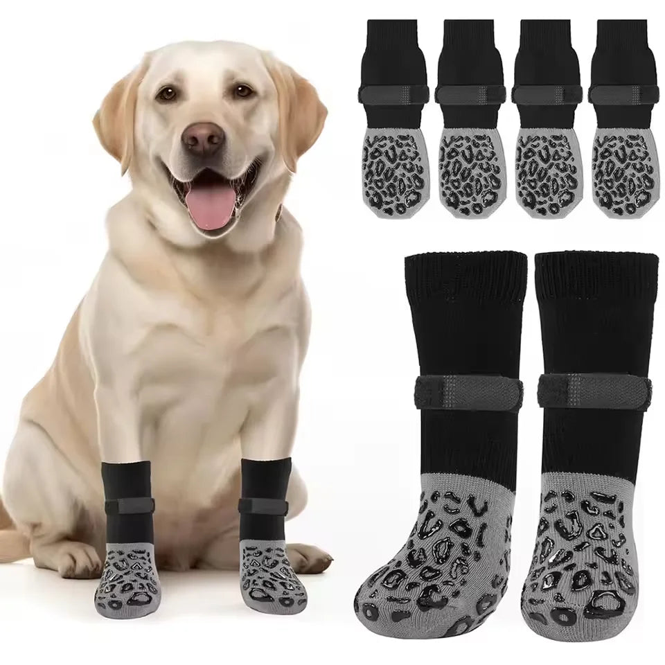 Anti-Slip Dog Grip Socks, Set of 4