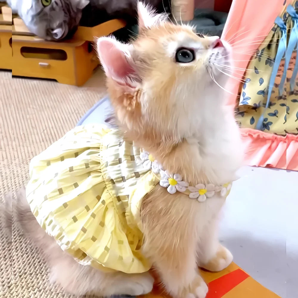 Floral Summer Dress for Cats and Small Dogs - M