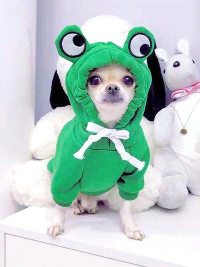 Green Frog Hoodie for Small Dogs