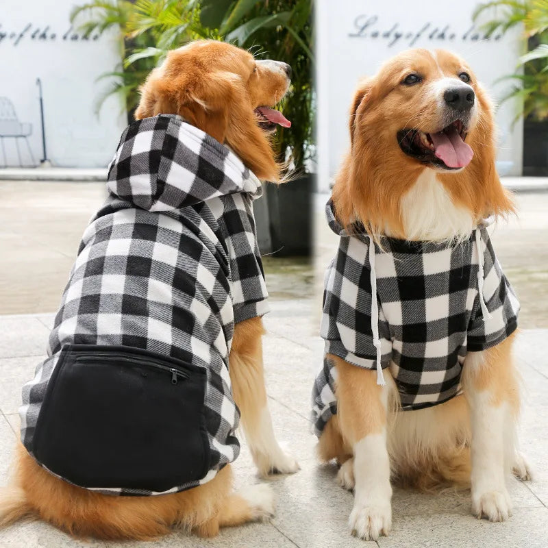 Reversible Plaid Dog Coat - Black Plaid / XS (0.5 to 2 kg)