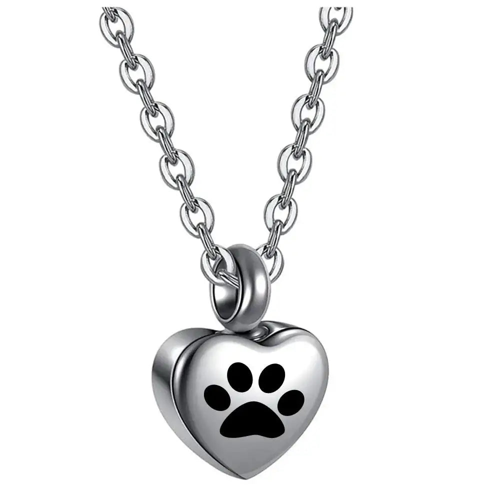 Small Heart & Paws Keepsake Urn Necklace