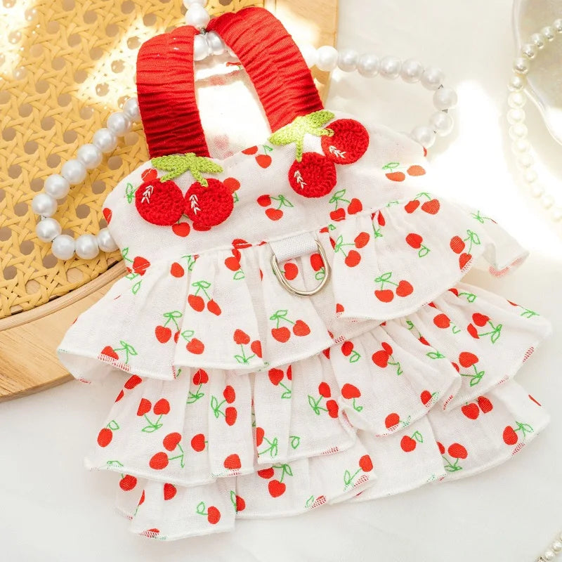 Polka Dot Summer Dress for Small Dogs - Red / XL