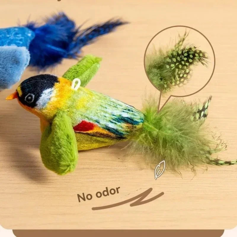 Chirping Plush Bird Cat Toy