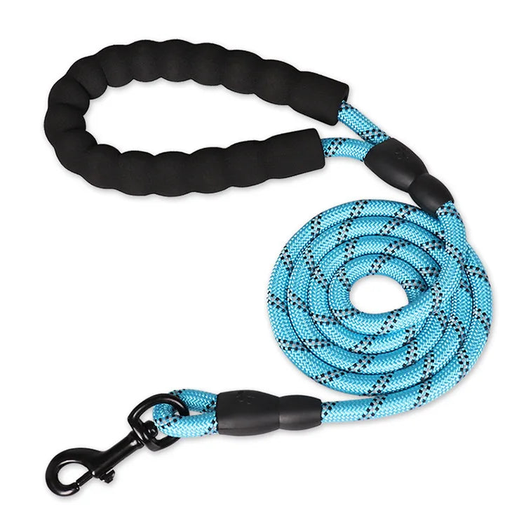 Reinforced Rope Dog Lead with Soft Handle - Blue / 1.2 cm 150 cm