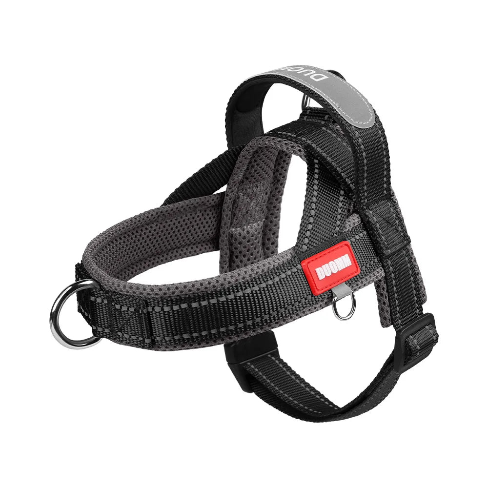 No-Pull Saddle Harness for Small and Medium Dogs - Black Gray / S