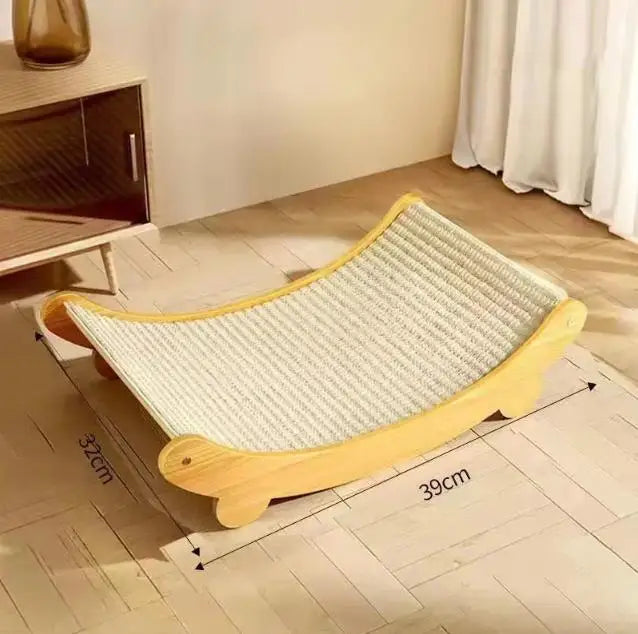 Wooden Cat Scratcher Lounger - Small
