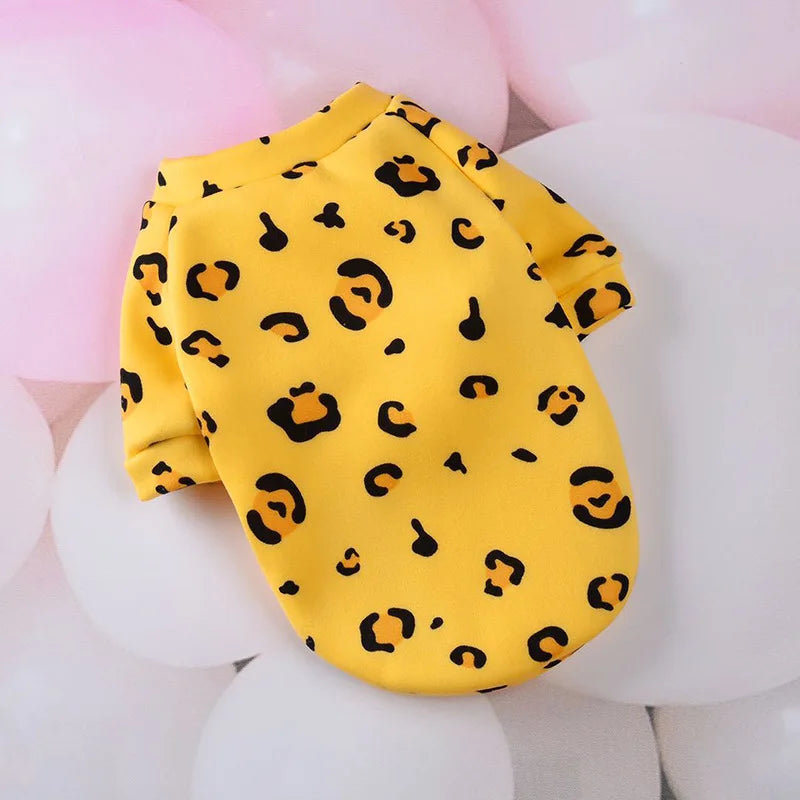 Printed Fleece Sweatshirt for Small Dogs - Leopard / XS