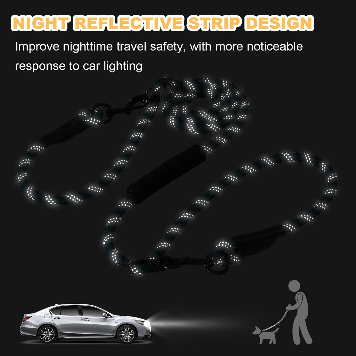 Padded Rope Lead, Converts to Double Lead