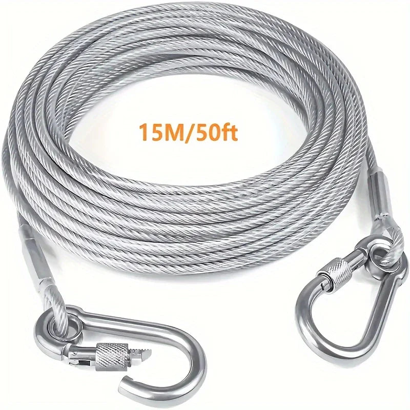 Heavy-Duty Steel Dog Tie-Out Cable
