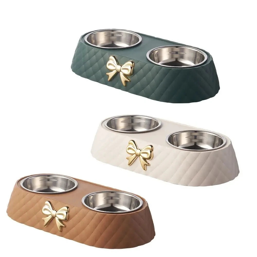 Double Bowl with Bow Stand