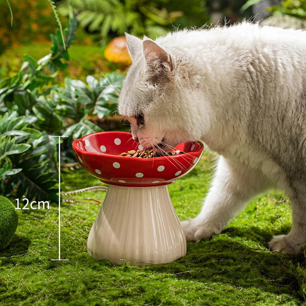 Mushroom Ceramic Cat Bowl