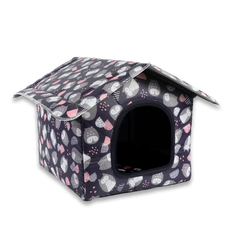 Foldable Printed Pet House - Grey / S