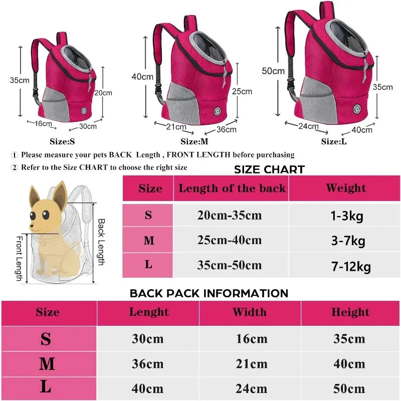 Front Pack Dog Carrier Backpack