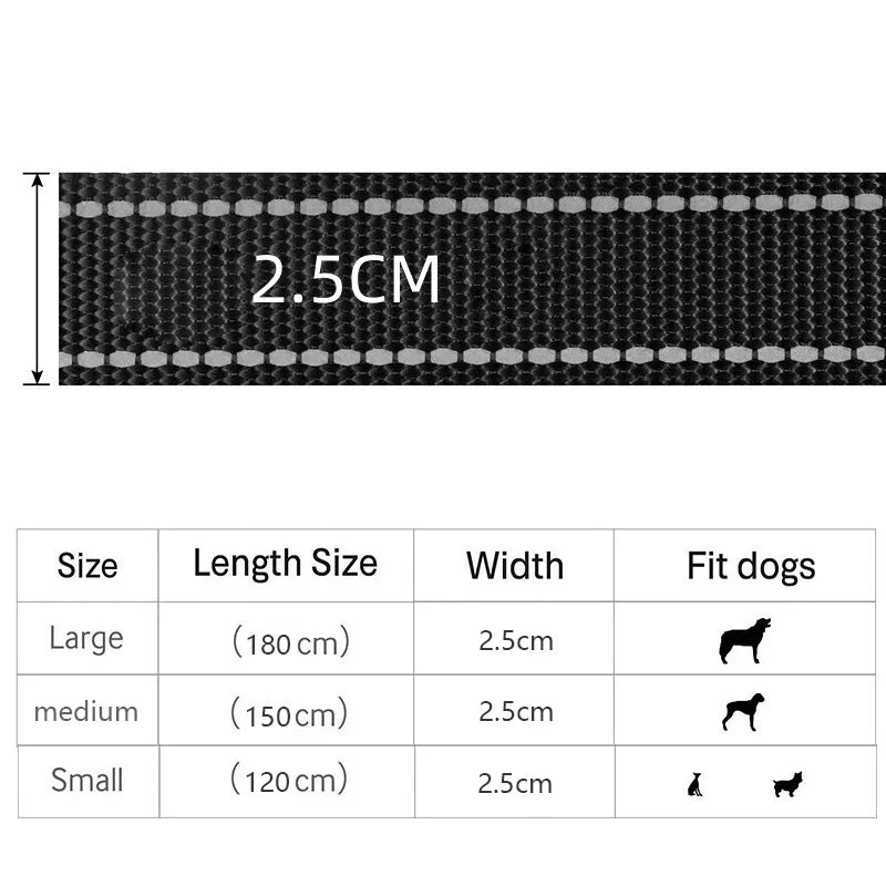 Double-Handle Reflective Dog Lead