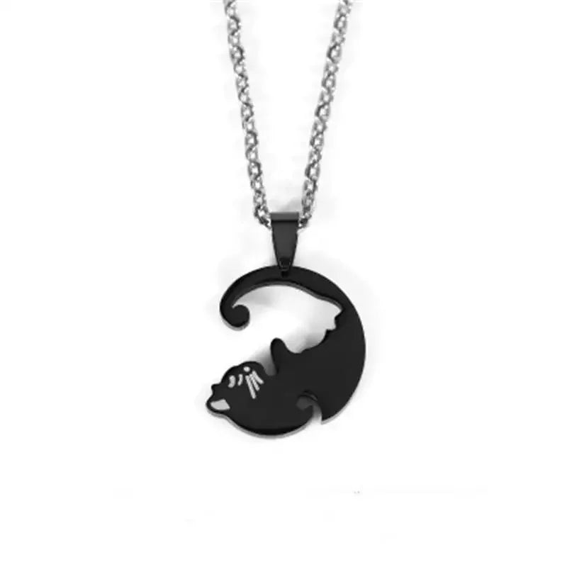 Black & White Cat Couple Necklaces