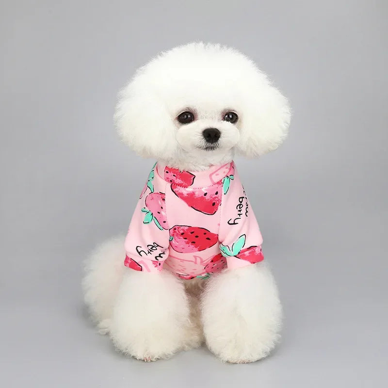 Printed Fleece Sweatshirt for Small Dogs