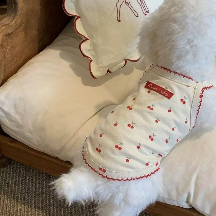 Cherry Print Vest for Cats and Small Dogs - S