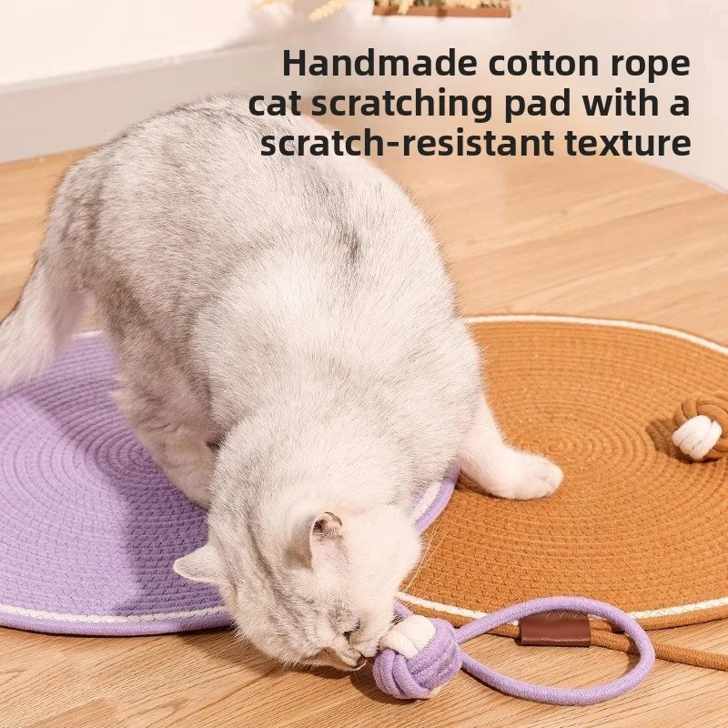 Round Rope Scratching Mat with Ball