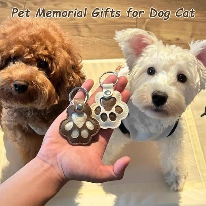 Leather Dog Fur Keepsake Keyring