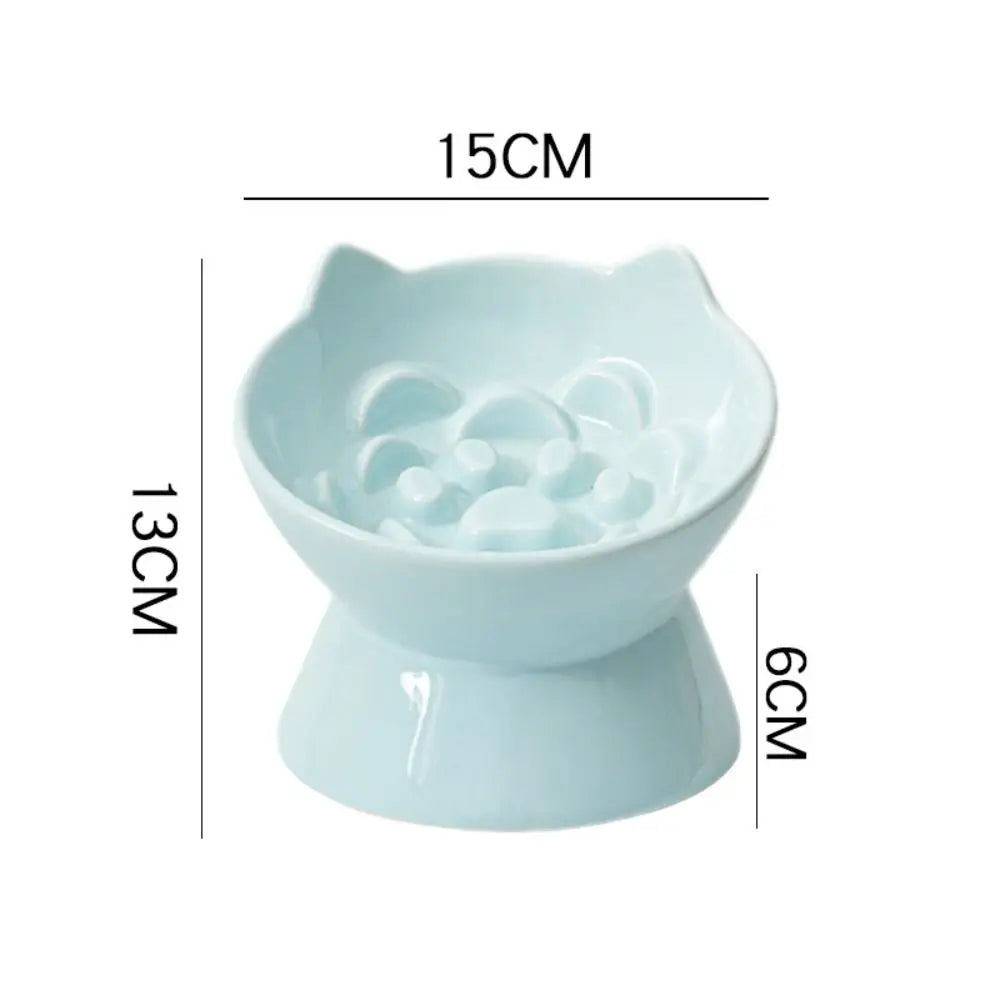 Raised Ceramic Slow Feeder Bowl