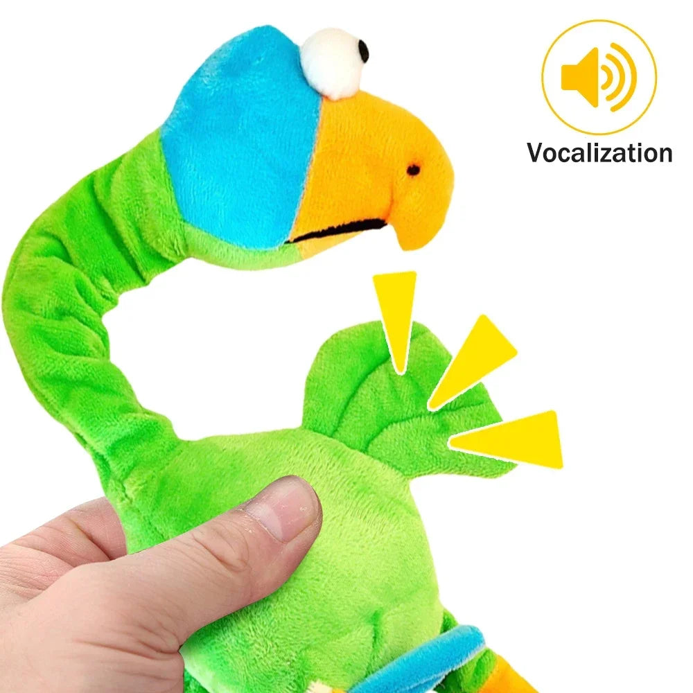 Squeaky Plush Parrot Dog Toy