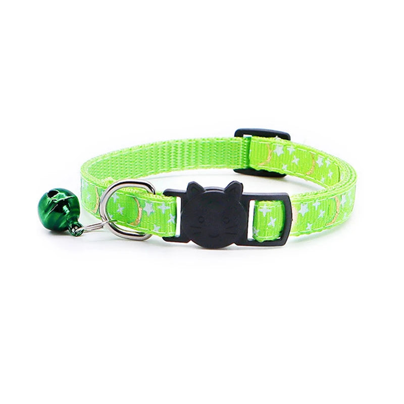 Star and Moon Cat Collar with Bell