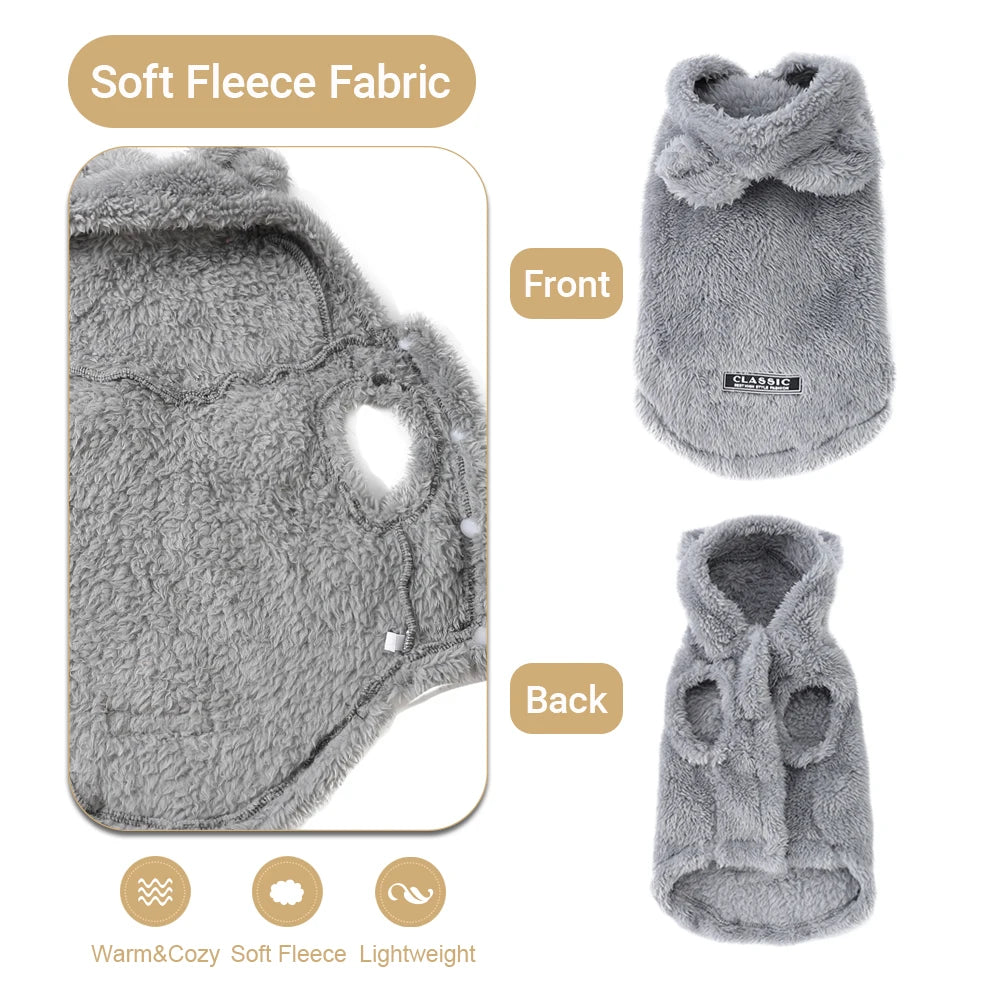 Soft Fleece Hooded Dog Coat