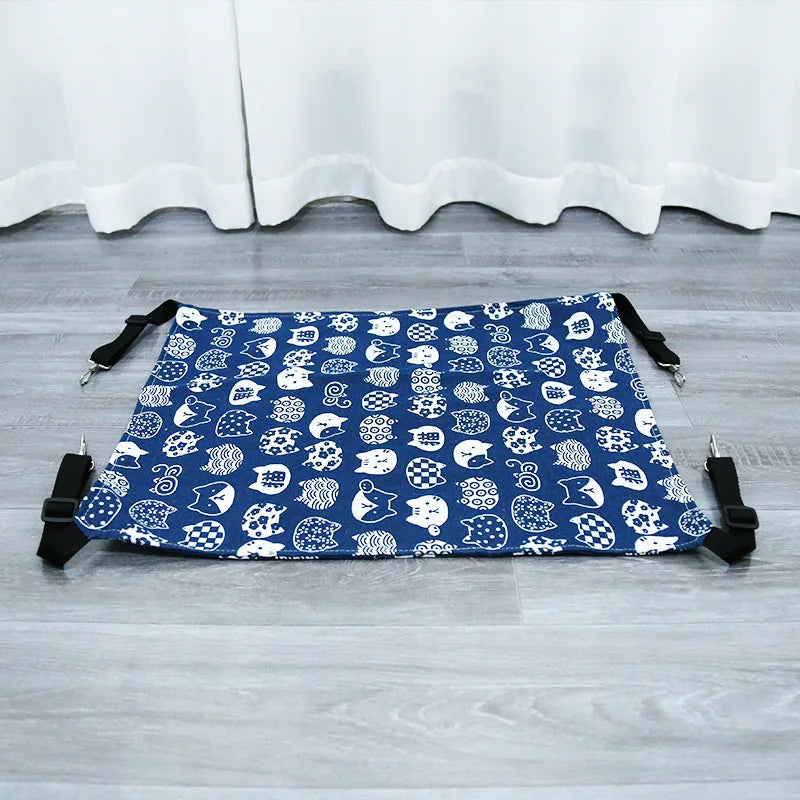 Hanging Cage Hammock - Thin-Navy Blue Cat / S (38 x 35 cm)