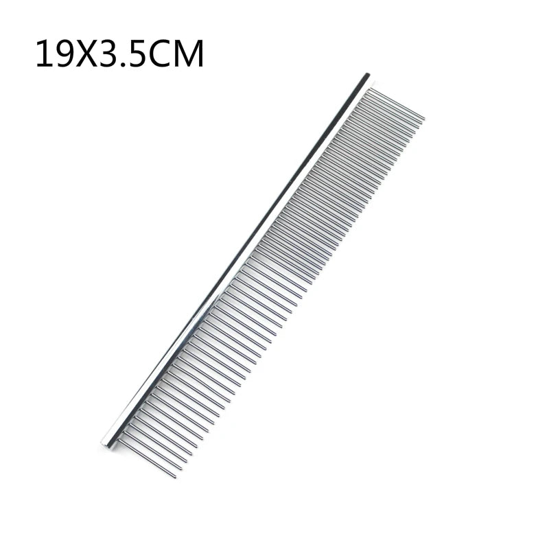 Stainless Steel Grooming Comb for Dogs and Cats - 19x3.5 cm