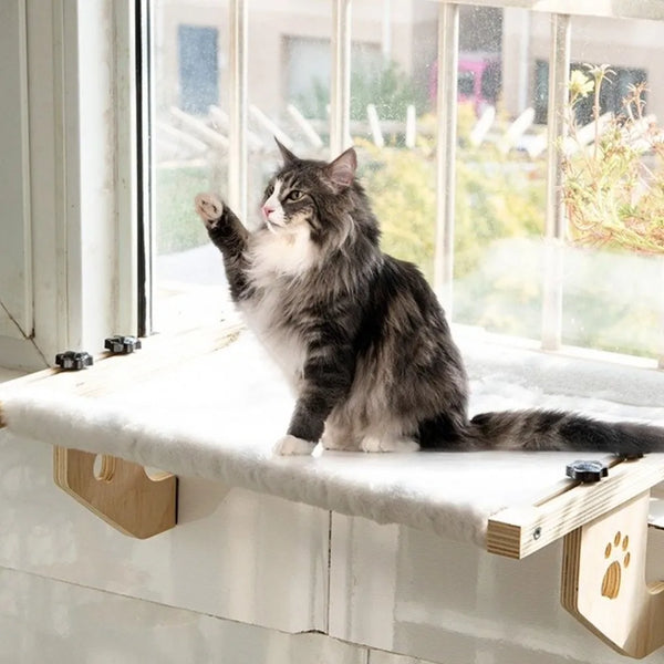 Wooden Bedside Cat Perch