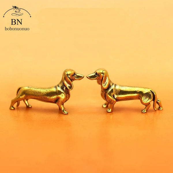 Copper Sausage Dog Figurine